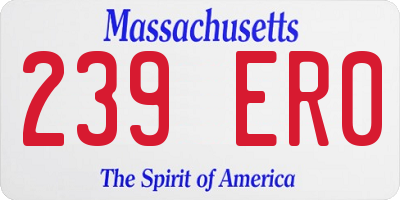MA license plate 239ER0