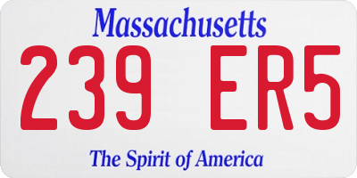 MA license plate 239ER5