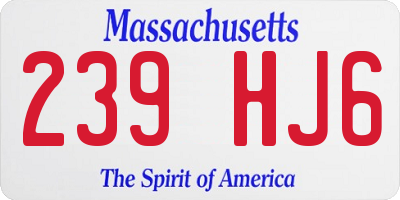 MA license plate 239HJ6