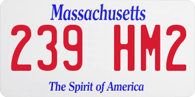 MA license plate 239HM2