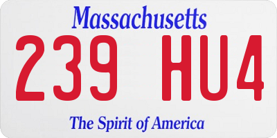 MA license plate 239HU4
