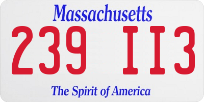 MA license plate 239II3
