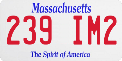 MA license plate 239IM2