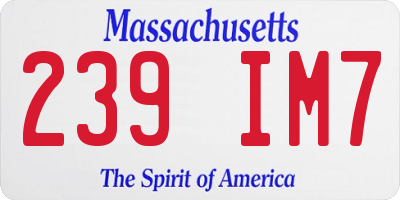 MA license plate 239IM7