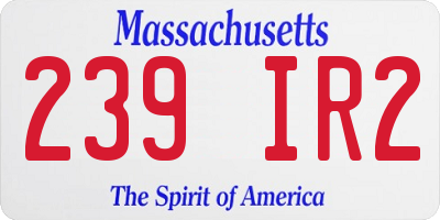 MA license plate 239IR2