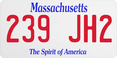 MA license plate 239JH2