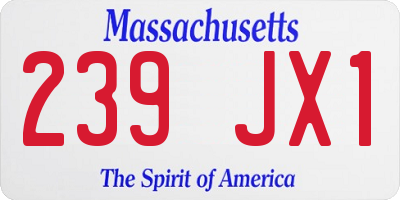 MA license plate 239JX1