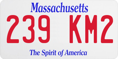 MA license plate 239KM2