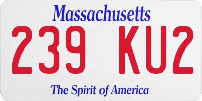 MA license plate 239KU2