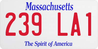 MA license plate 239LA1