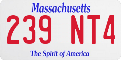MA license plate 239NT4