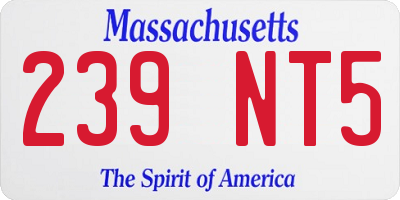 MA license plate 239NT5