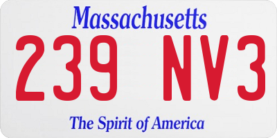 MA license plate 239NV3