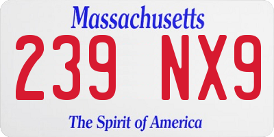 MA license plate 239NX9