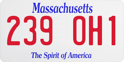 MA license plate 239OH1