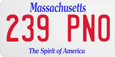 MA license plate 239PN0