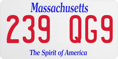 MA license plate 239QG9