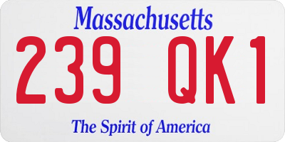 MA license plate 239QK1
