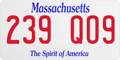 MA license plate 239QO9