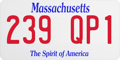 MA license plate 239QP1