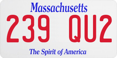 MA license plate 239QU2