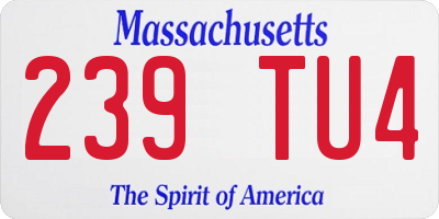 MA license plate 239TU4