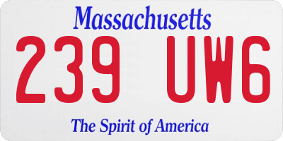 MA license plate 239UW6