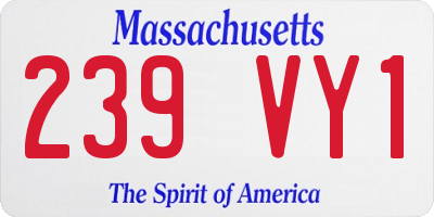 MA license plate 239VY1