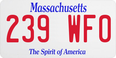 MA license plate 239WF0