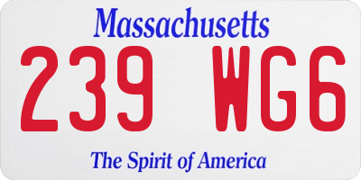 MA license plate 239WG6
