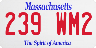 MA license plate 239WM2