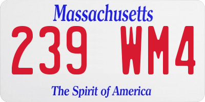 MA license plate 239WM4