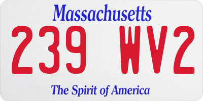 MA license plate 239WV2