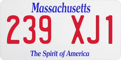 MA license plate 239XJ1