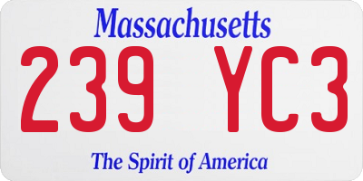 MA license plate 239YC3