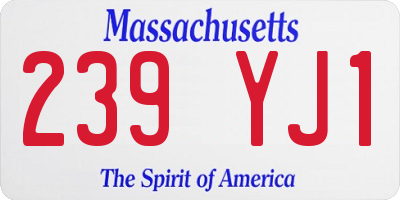 MA license plate 239YJ1