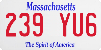 MA license plate 239YU6
