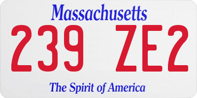 MA license plate 239ZE2