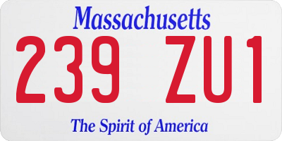MA license plate 239ZU1