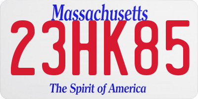 MA license plate 23HK85