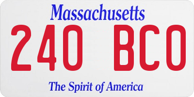 MA license plate 240BC0