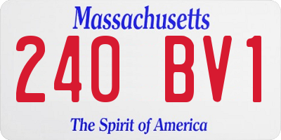 MA license plate 240BV1