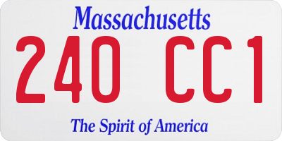 MA license plate 240CC1