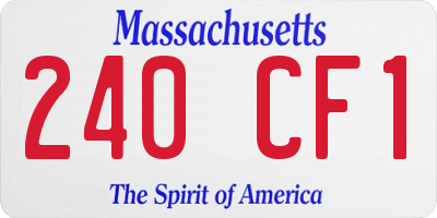 MA license plate 240CF1