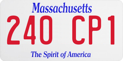MA license plate 240CP1