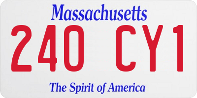 MA license plate 240CY1