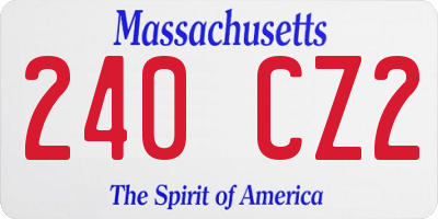MA license plate 240CZ2
