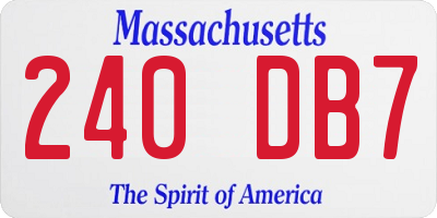 MA license plate 240DB7