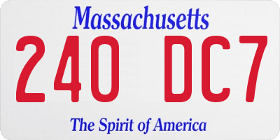 MA license plate 240DC7