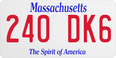 MA license plate 240DK6